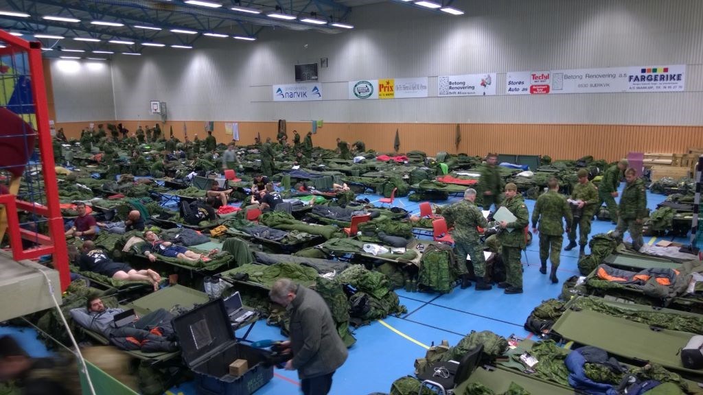 Forsvaret på overnatting under Cold Response 2014